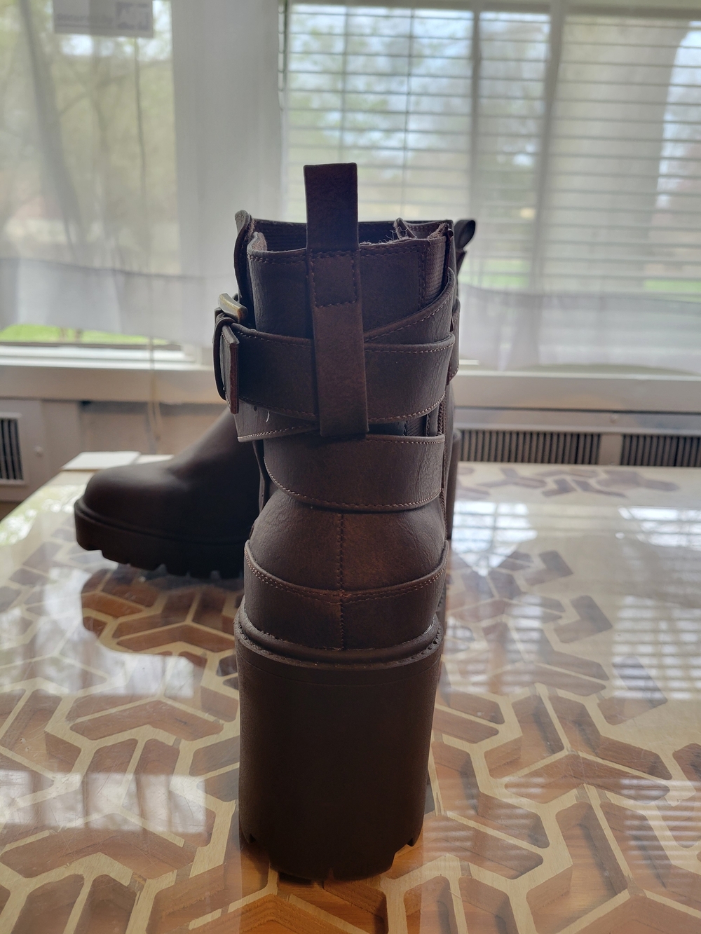 torrid Brown Chunky Heel Ankle Boots with Buckle Strap - Picture 2 of 4